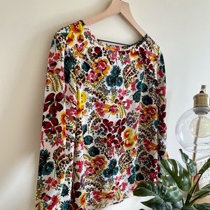 FLORAL LONG SLEEVE LOFT BLOUSE